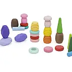 Dřevěné přírodní bloky 141 kusů