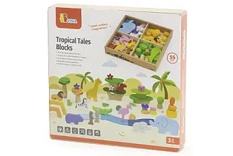 Dřevěné africké bloky 55 kusů