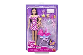 Barbie Skipper babysitter chůva s kočárkem JJB42