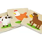 Dřevěné puzzle - třídění dle druhu