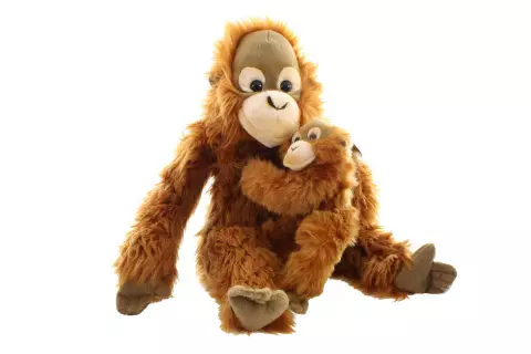 Plyš Orangutan s mládětem 27 cm