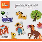 Dřevěné magnety 20 ks - domácí zvířátka v české krabici