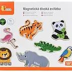 Dřevěné magnety 20 ks - divoká zvířátka v české krabici