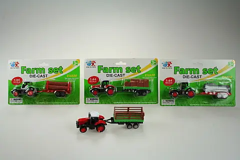 Traktor s přívěsem kovový