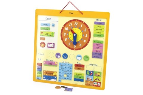 Dřevěný kalendář česky velký