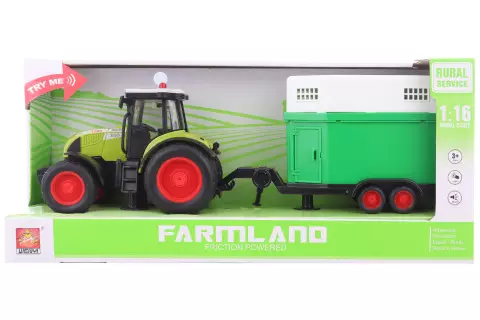 Traktor s přívěsem na koně baterie