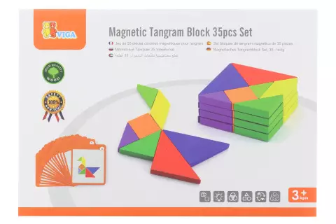 Dřevěné magnetické tangramy