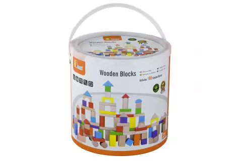 Dřevěná stavebnice 100 kostek