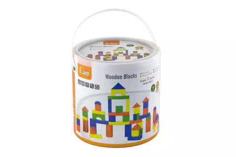 Dřevěná stavebnice 50 kostek