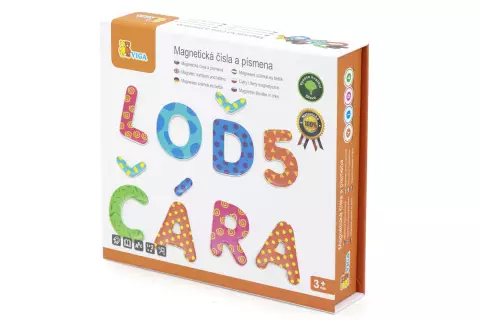 Dřevěná magnetická písmenka a číslice v českém jazyce