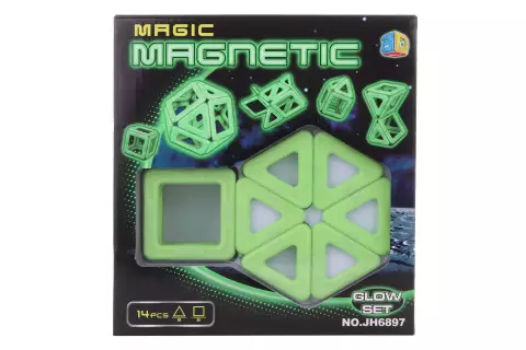 Magnetická stavebnice 14 ks svítící