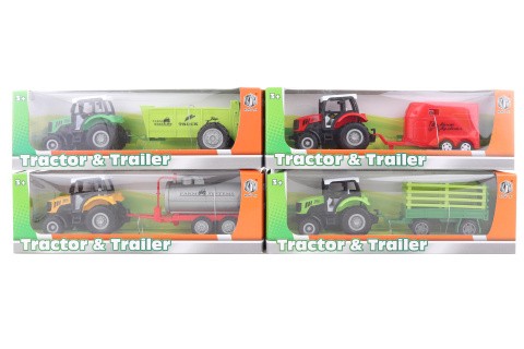 Traktor s přívěsem kovový 12/bal