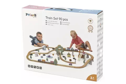 Dřevěná vláčkodráha 90 ks