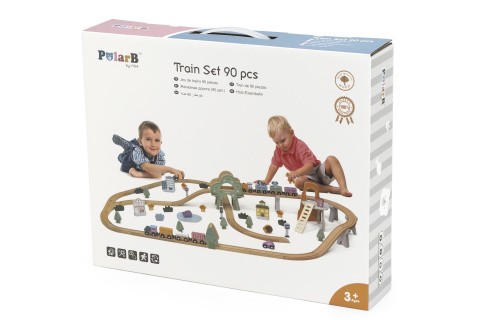 Dřevěná vláčkodráha 90 ks