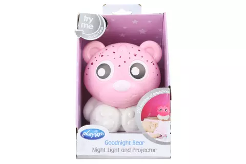 Playgro - Usínací lampička medvídek s projektorem - růžovo-bílý