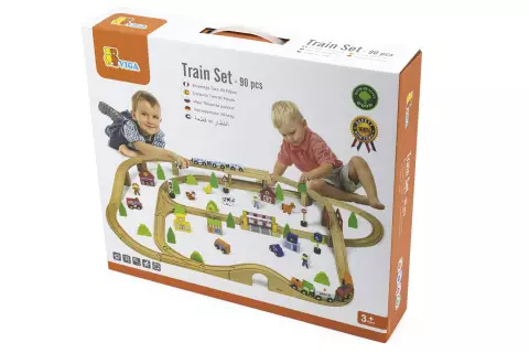 Dřevěná vláčkodráha 90 ks