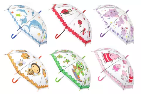 Deštník zvířátka průhledný vystřelovací