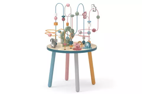 Dřevěný hrací stolek s labyrintem