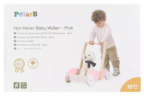 Drěvěné chodítko růžové