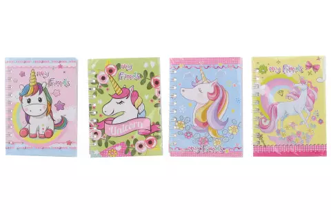 4 zápisníky s jednorožcem