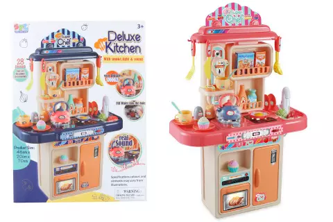 Kuchyňka růžová na vodu a  s párou 70 cm