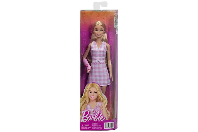 Barbie Fashionistas modelka v růžovém outfitu se sádrou na ruce