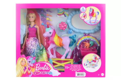 Barbie Princezna a duhový jednorožec herní set GTG01