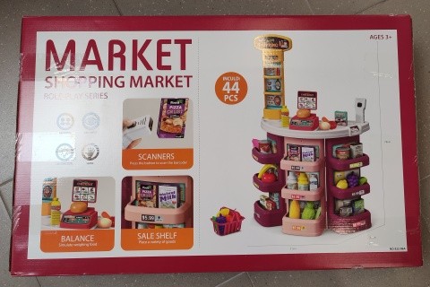 Supermarket 78 cm s kasou na baterie červený