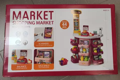 Supermarket 78 cm s kasou na baterie červený