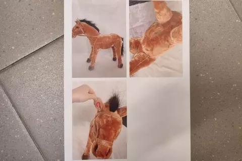 Plyš Kůň zvukový  nosnost 100 kg