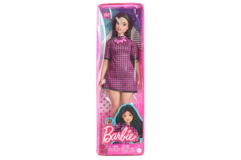 Barbie Modelka - černo-růžové kostkované šaty HBV20TV 1.1.-30.6.