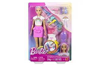 Barbie Panenka Duhové vlasy s třpytivým stylingem JJP07