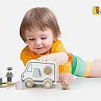 Dřevěná tahačka a vkládačka - nákladní auto