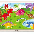Dřevěné puzzle 24 dílků - dinosauři
