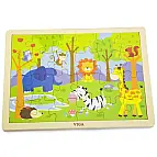 Dřevěné puzzle 24 dílků - zoo