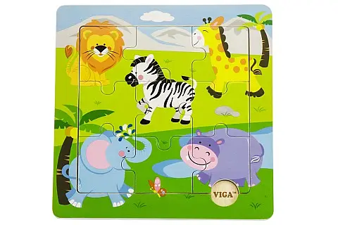 Dřevěné puzzle - safari