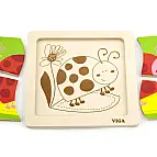 Dřevěné puzzle 4 dílky - beruška