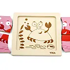 Dřevěné puzzle 4 dílky - krab