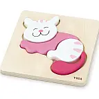 Dřevěné puzzle pro nejmenší - kočka