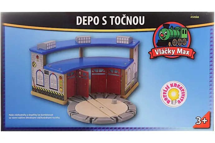 Vláčky Max - Depo s točnou pro 4 loko