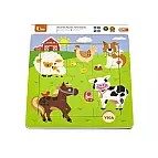 Dřevěné puzzle 9 dílků - domácí zvířátka
