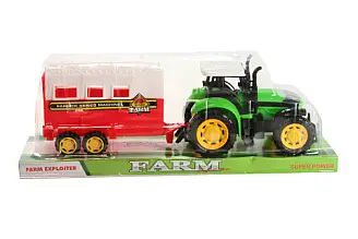 Traktor setrvačník s přívěsem na koně