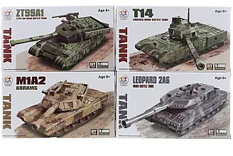 Stavebnice 4 druhy tank 24/ba
