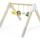 Dřevěná hrazdička s hračkami