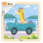 Dřevěné puzzle 9 dílků - auto