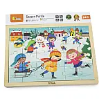 Dřevěné puzzle 24 dílků - zima
