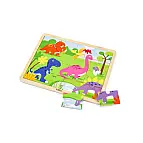 Dřevěné puzzle 16 dílků - dinosauři