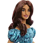 Barbie Fashionistas Modelka v topu a sukni s petrolejovým potisk