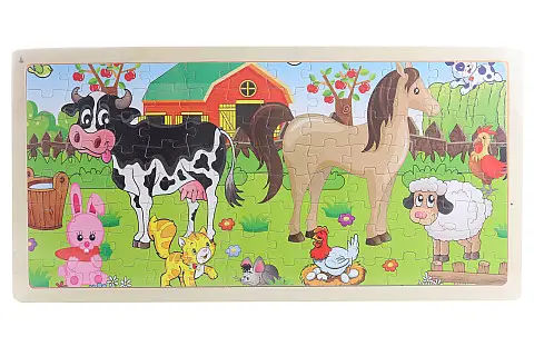 Dřevěné puzzle se zvířátky 96 dlků