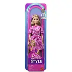 Barbie Fashionistas Modelka v šatech s růžovým paisley vzorem JJ